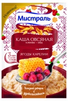Каша овсяная  МИСТРАЛЬ 40г Клюква-мед Ягоды Карелии 1*25