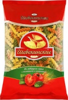 Макаронные изделия ШЕБЕКИНСКИЕ 450г Спирали три цвета №366.5 1*28