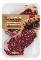 Стейк МИРАТОРГ Стриплойн 320г из мраморной говядины Black Angus б/к 1*6