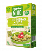 Крупа гречневая ЗДОРОВОЕ МЕНЮ 400г зеленая 1*14