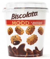 Печенье Biscolata Mood  BITTER с черным шоколадом  115г 1*24 стакан