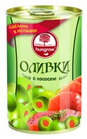 Оливки HUNGROW 300г с лососем 1*12