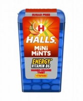 Леденцы HALLS Mini Mints 12,5г конфеты с вит.В6 и гуараны со вкус. манго и апельс 1*12