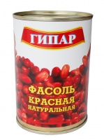 Фасоль ГИПАР 400г ГОСТ красная натуральная ж/б 1*12