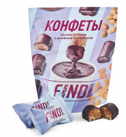 Конфеты FINDI 150г Арахис и изюм с варёной сгущёнкой в шоколадной глазури 1*15