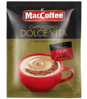 Напиток кофейный MACCOFFE 24 DOLCE VITA cappuccino с дополнительным пакетиком какао 1*20