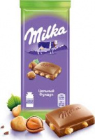 Шоколад МИЛКА 80/85г молочный с цельным фундуком 1*19