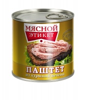 Паштет МЯСНОЙ ЭТИКЕТ 250г из куриной печени кольцо 1*24