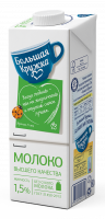 Молоко БОЛЬШАЯ КРУЖКА 1,5% 0,98л 1*12 код 861