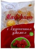 Маффины МАХАРИШИ 500г с брусничным джемом 1*7