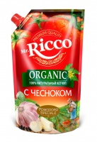 Кетчуп МИСТЕР РИККО С ЧЕСНОКОМ 350мл/350г д/пак 1*16 код.410-350