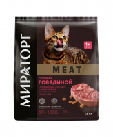 Корм МИРАТОРГ д/кошек взрослых 750г MEAT с сочной говядиной старше года 1*5