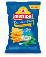 Чипсы MISSION 90г Кукурузные со вкусом Сметаны и лука 1*14