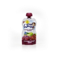 Пюре АГУША 90г Яблоко-клубника-малина пауч 1*10