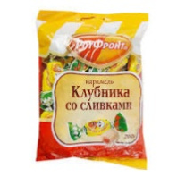 Карамель КЛУБНИКА СО СЛИВКАМИ 250г 1*10