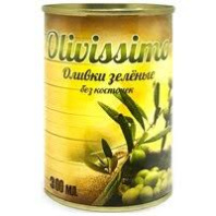Оливки OLIVISSIMO 280г зеленые б/к ж/б 1*12