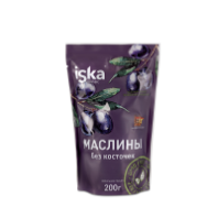 Маслины  ISKA 200г черные б/к д/п 1*24