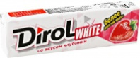 Резинка жевательная ДИРОЛ WHITE 13,6г со вкусом клубники 1*30