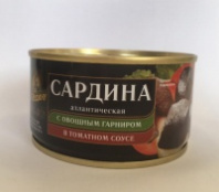 Сардина ЗА РОДИНУ 185г атлантическая с овощным гарниром ключ 1*32