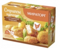 Стрипсы куриные МИРАТОРГ 340г в картофельной панировке 1*9