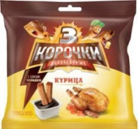 Сухарики ТРИ КОРОЧКИ 60г ржаные курица+25г соус терияки Calve 1*30 арт. ВС929