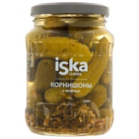 Корнишоны ISKA 370мл с зеленью 1*12