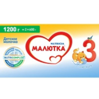 Смесь МАЛЮТКА-3 1200г молочная с 12-ти мес 1*6