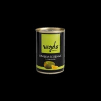 Оливки VEGDA 300мл зеленые с лимоном ж/б 1*12