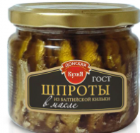Шпроты ДОНСКАЯ КУХНЯ 270г из балтийской кильки в масле ст/б 1*12