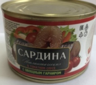 Сардина ЗА РОДИНУ 250г атлантическая  с овощным гарниром 1*48