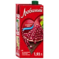 Напиток сокосодержащий ЛЮБИМЫЙ 1,93л яблоко-гранат-черн рябина т/п 1*6 код.340024873