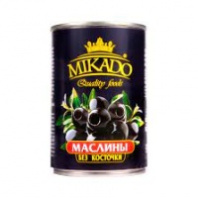 Маслины MIKADO 300мл черные б/к ж/б  1*24