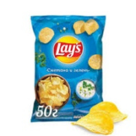Чипсы LAY'S 50г сметана-зелень 1*28