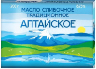 Масло сливочное ТРАДИЦИОННОЕ Алтайское 200г 82,5% 1*20