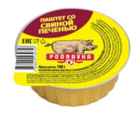 Паштет PODRAVKA 100г куриный со свиной печенью 1*16