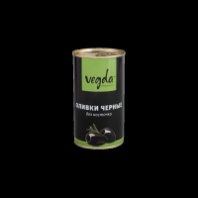Оливки VEGDA 370мл черные б/к ж/б 1*12 