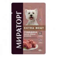 Корм МИРАТОРГ д/собак взрослых мелких пород 85г Winner Extra Meat  с говядиной в соусе 1*24