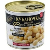 Фасоль КУБАНОЧКА 400г белая ж/б 1*12