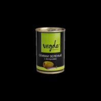 Оливки VEGDA 300мл зеленые с анчоусами ж/б 1*12