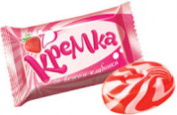 Карамель КРЕМКА 500г клубника-сливки 1*12 код НК166