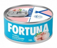 Тунец FORTUNA 185г кусочками 1*24