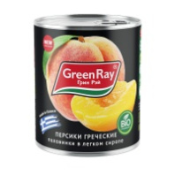 Персик GREEN RAY 850мл половинки ж/б 1*12
