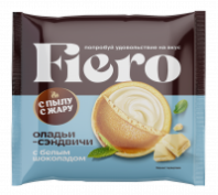 Оладьи-сэндвичи FIERO 60г с белым шоколадом 1*24