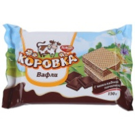 Вафли КОРОВКА 150г шоколадная начика РФ 1*22