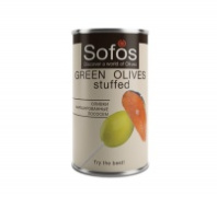 Оливки SOFOS 280г фаршированные пастой из лосося 1*12 