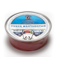 Тунец желтоперый  180г филе-ломтики в масле 1*24