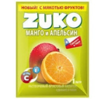 Напиток растворимый ЗУКО 25-30г mix манго и апельсин 1*12