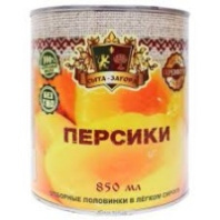 Персики СЫТА ЗАГОРА 850мл половинки в сиропе ж/б 1*12