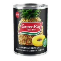 Ананас GREEN RAY 580мл кольца ж/б 1*12