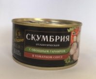 Скумбрия ЗА РОДИНУ 185г атлантическая с овощным гарниром ключ 1*32